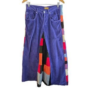 Size M/L – Upcycled Funky Corduroy Patchwork Maxi Skirt (Handmade)